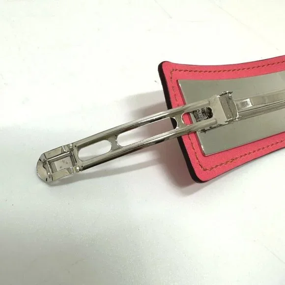 AUTHENTICITY GUARANTEE HERMES Braid Glen hair accessory Leather pink/GreenUnused - Picture 6 of 7